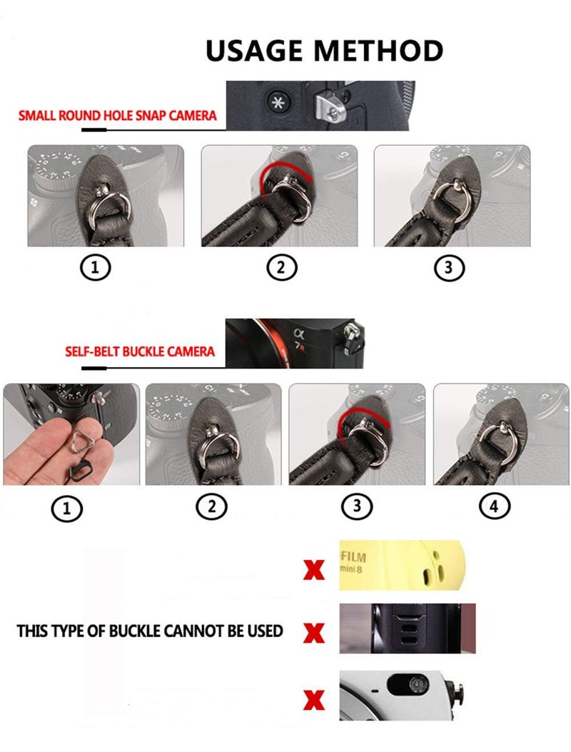 Eorefo Camera Strap Vintage 100cm Nylon Climbing Rope Camera Neck Shoulder Strap for Micro Single and DSLR Camera.(Red/Black) - Image 5